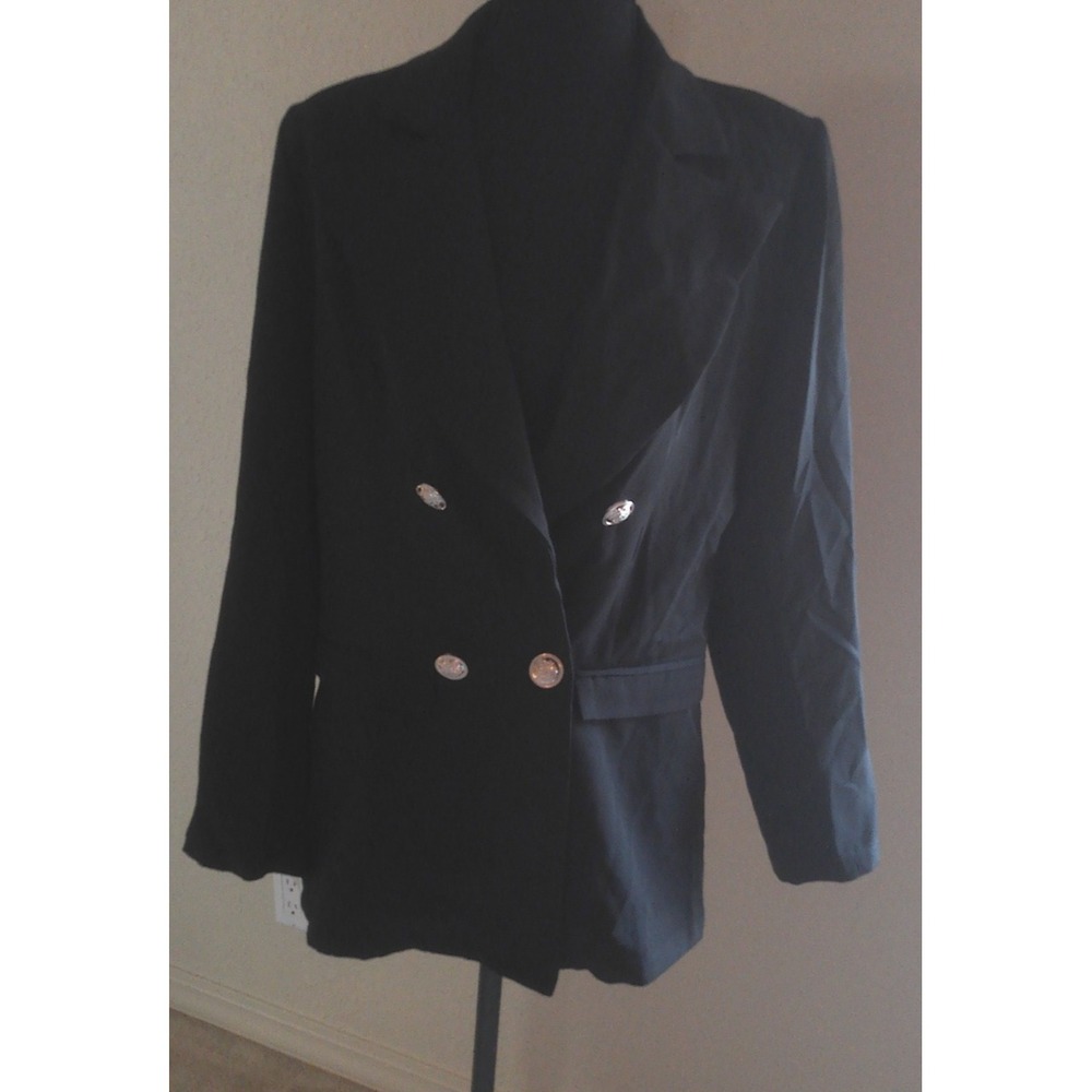 NWT NORACORA BLACK BLAZER WITH SILVER BUTTONS SIZE S BN245